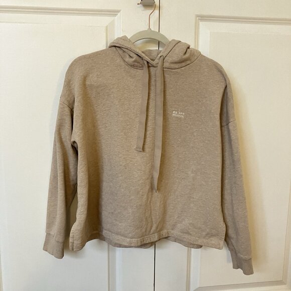 Mus & Bombon Hoodie Womens L Cropped We Are Natural Tan Pullover Organic Cotton - Picture 1 of 8
